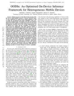 OODIn: An Optimised On-Device Inference Framework for Heterogeneous
  Mobile Devices