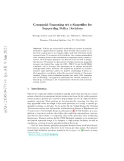 Geospatial Reasoning with Shapefiles for Supporting Policy Decisions