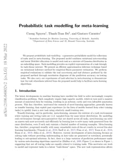 Probabilistic task modelling for meta-learning