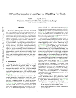 EMFlow: Data Imputation in Latent Space via EM and Deep Flow Models