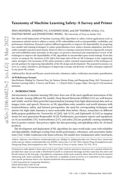 Taxonomy of Machine Learning Safety: A Survey and Primer
