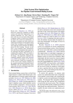 Joint System-Wise Optimization for Pipeline Goal-Oriented Dialog System