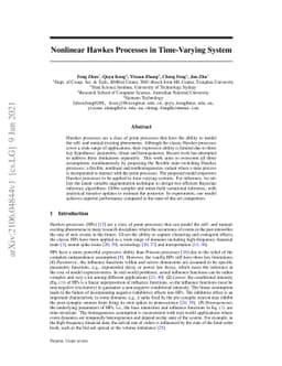 Nonlinear Hawkes Processes in Time-Varying System