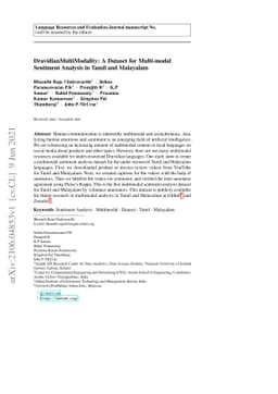 DravidianMultiModality: A Dataset for Multi-modal Sentiment Analysis in
  Tamil and Malayalam