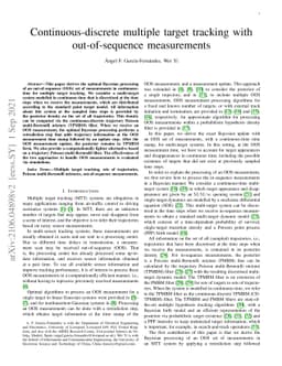 Continuous-discrete multiple target tracking with out-of-sequence
  measurements