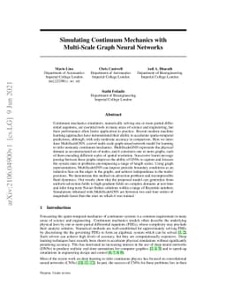 Simulating Continuum Mechanics with Multi-Scale Graph Neural Networks