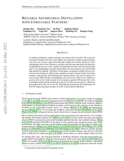 Reliable Adversarial Distillation with Unreliable Teachers
