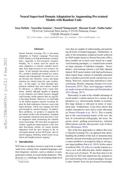 Neural Supervised Domain Adaptation by Augmenting Pre-trained Models
  with Random Units
