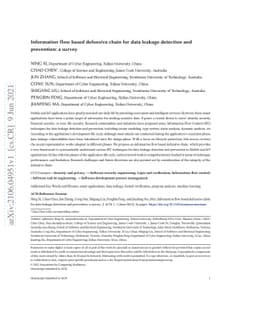 Information flow based defensive chain for data leakage detection and
  prevention: a survey