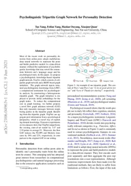 Psycholinguistic Tripartite Graph Network for Personality Detection