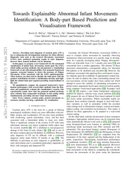 Towards Explainable Abnormal Infant Movements Identification: A
  Body-part Based Prediction and Visualisation Framework