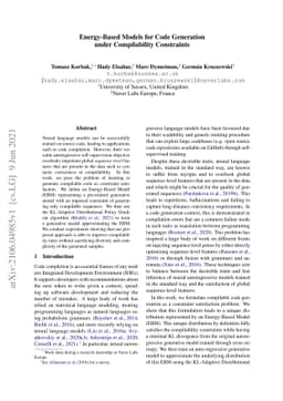 Energy-Based Models for Code Generation under Compilability Constraints