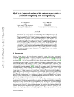 Quickest change detection with unknown parameters: Constant complexity
  and near optimality