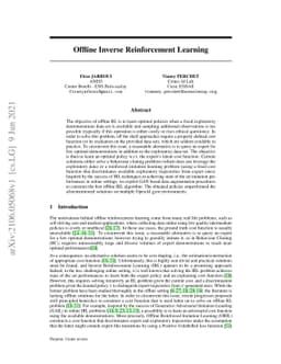 Offline Inverse Reinforcement Learning