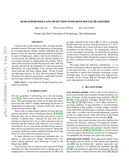 Semi-supervised lane detection with Deep Hough Transform