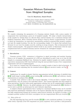 Gaussian Mixture Estimation from Weighted Samples