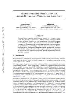 Mixture weights optimisation for Alpha-Divergence Variational Inference