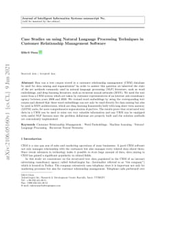 Case Studies on using Natural Language Processing Techniques in Customer
  Relationship Management Software