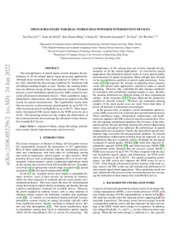 Speech Recovery for Real-World Self-powered Intermittent Devices