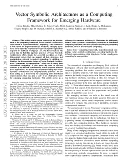 Vector Symbolic Architectures as a Computing Framework for Emerging
  Hardware