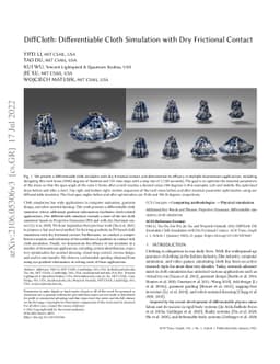 DiffCloth: Differentiable Cloth Simulation with Dry Frictional Contact