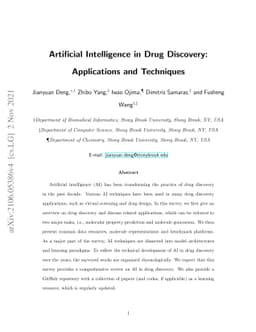 Artificial Intelligence in Drug Discovery: Applications and Techniques