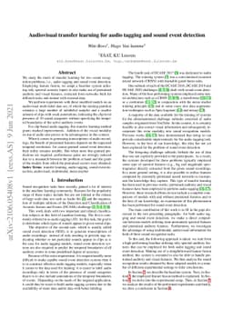 Audiovisual transfer learning for audio tagging and sound event
  detection