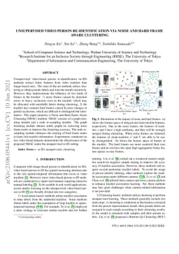 Unsupervised Video Person Re-identification via Noise and Hard frame
  Aware Clustering