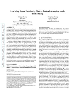 Learning Based Proximity Matrix Factorization for Node Embedding