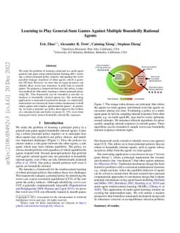 Learning to Play General-Sum Games Against Multiple Boundedly Rational
  Agents