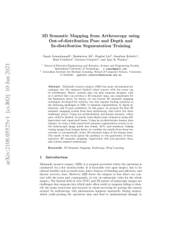 3D Semantic Mapping from Arthroscopy using Out-of-distribution Pose and
  Depth and In-distribution Segmentation Training