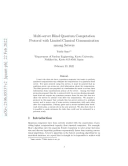 Multi-server Blind Quantum Computation Protocol With Limited Classical
  Communication Among Servers