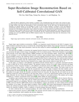 Super-Resolution Image Reconstruction Based on Self-Calibrated
  Convolutional GAN
