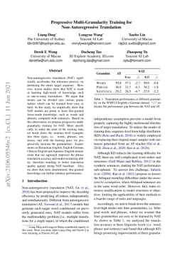 Progressive Multi-Granularity Training for Non-Autoregressive
  Translation