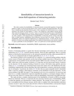 Identifiability of interaction kernels in mean-field equations of
  interacting particles