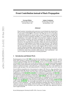 Front Contribution instead of Back Propagation