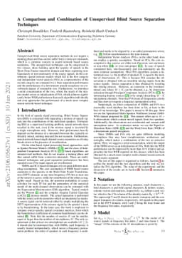 A Comparison and Combination of Unsupervised Blind Source Separation
  Techniques