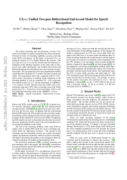 U2++: Unified Two-pass Bidirectional End-to-end Model for Speech
  Recognition