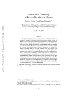 Information Geometry of Reversible Markov Chains