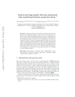 End-to-end lung nodule detection framework with model-based feature
  projection block