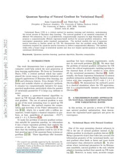 Quantum Speedup of Natural Gradient for Variational Bayes