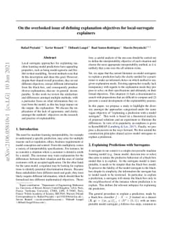 On the overlooked issue of defining explanation objectives for
  local-surrogate explainers