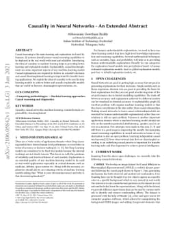 Causality in Neural Networks -- An Extended Abstract