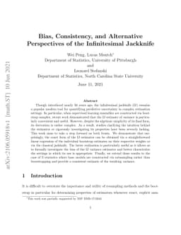 Bias, Consistency, and Alternative Perspectives of the Infinitesimal
  Jackknife