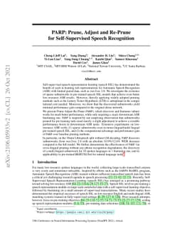 PARP: Prune, Adjust and Re-Prune for Self-Supervised Speech Recognition