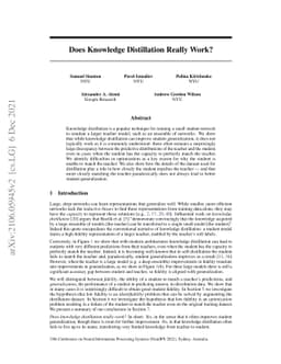 Does Knowledge Distillation Really Work?