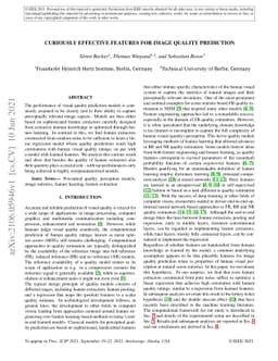 Curiously Effective Features for Image Quality Prediction