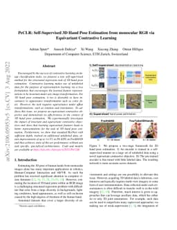 PeCLR: Self-Supervised 3D Hand Pose Estimation from monocular RGB via
  Equivariant Contrastive Learning