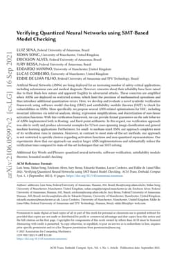 Verifying Quantized Neural Networks using SMT-Based Model Checking