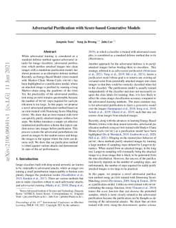 Adversarial purification with Score-based generative models